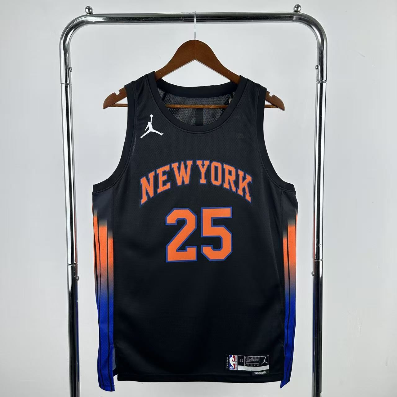 Men New York Knicks #25 Bridges Black Season 2026 NBA Jersey